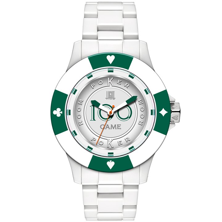 LIGHT TIME Mod. POKER - White / Green - WW.L147D - Teknashop Ltd