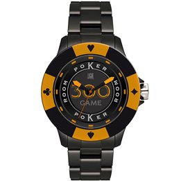 LIGHT TIME Mod. POKER - Black / Orange - WW.L147G - Teknashop Ltd