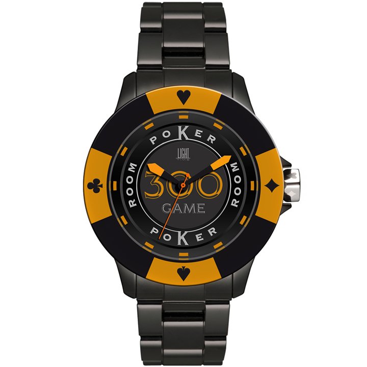 LIGHT TIME Mod. POKER - Black / Orange - WW.L147G - Teknashop Ltd
