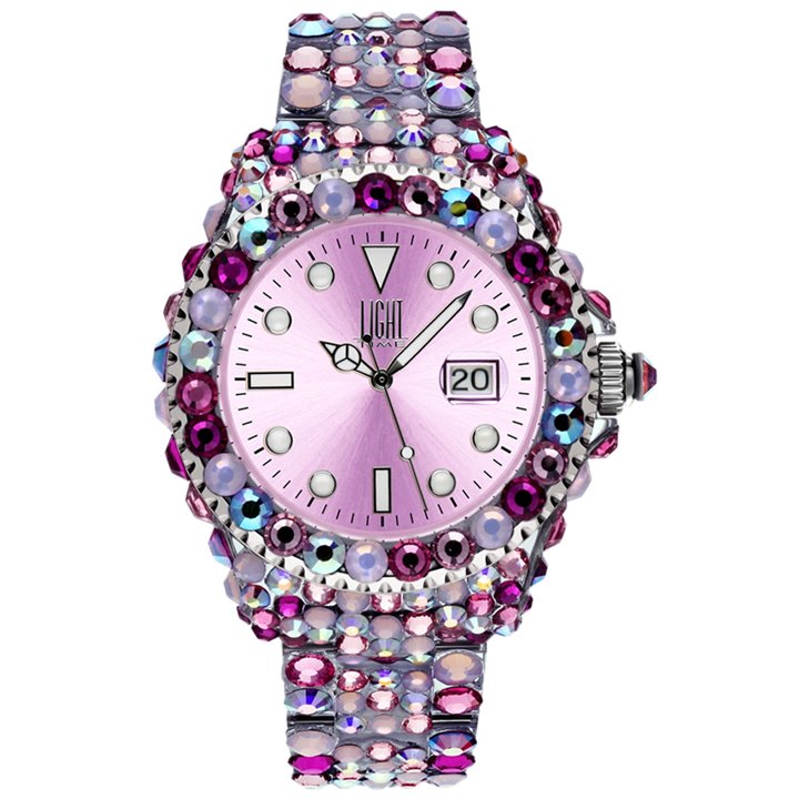 LIGHT TIME Mod. MEDITERRANEO - Full Strass / Pink - WW.L602F - Teknashop Ltd
