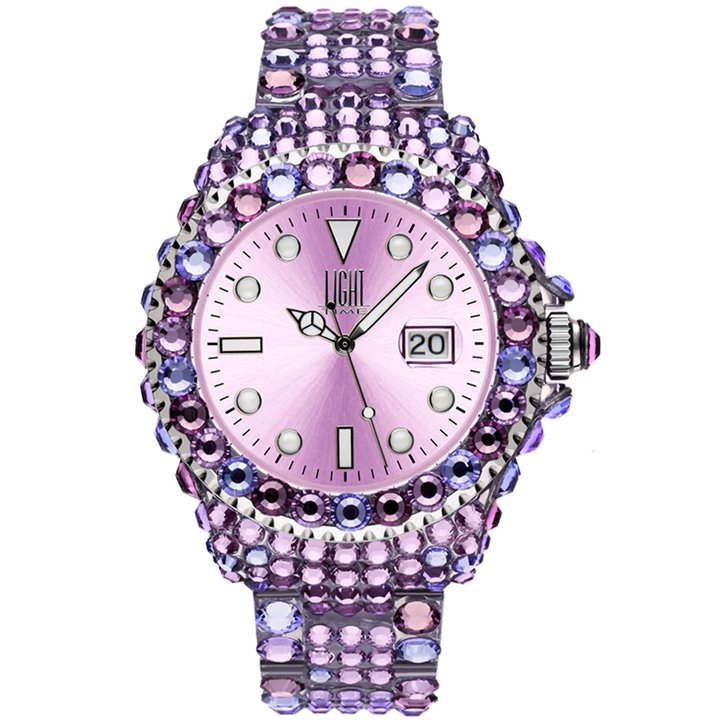 LIGHT TIME Mod. MEDITERRANEO - Full Strass / Pink - WW.L602G - Teknashop Ltd