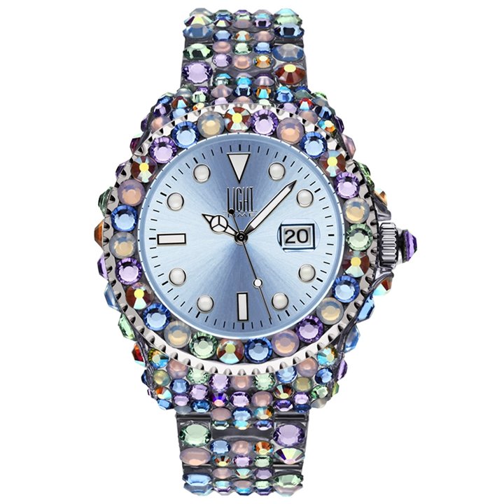 LIGHT TIME Mod. MEDITERRANEO - Full Strass / Light Blue - WW.L602H - Teknashop Ltd