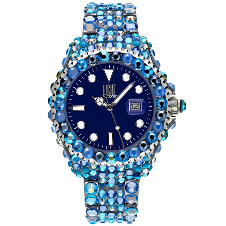 LIGHT TIME Mod. MEDITERRANEO - Full Strass / Blue - WW.L602I - Teknashop Ltd