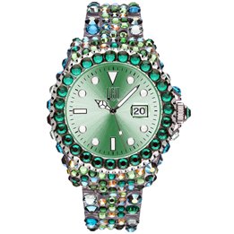 LIGHT TIME Mod. MEDITERRANEO - Full Strass / Green - WW.L602M - Teknashop Ltd