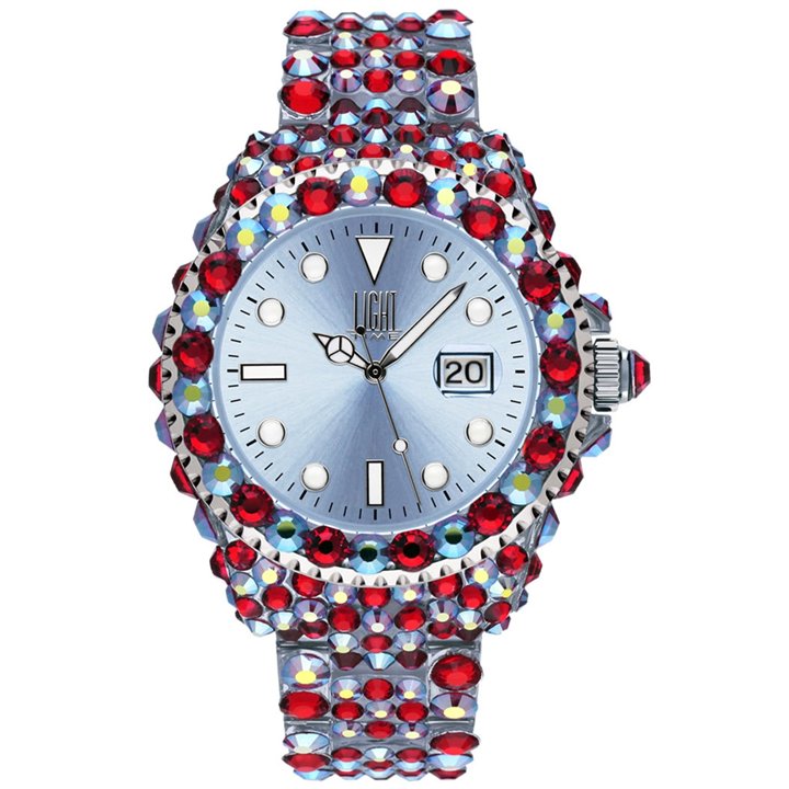 LIGHT TIME Mod. MEDITERRANEO - Full Strass / Light Blue - WW.L602E - Teknashop Ltd