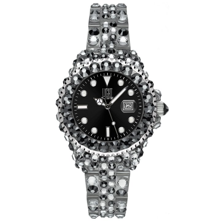 LIGHT TIME Mod. MEDITERRANEO - Full Strass / Black - WW.L603C - Teknashop Ltd