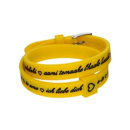 Il MEZZOMETRO Mod. I LOVE YOU SILVER BUCKLE EDITION - YELLOW - Bracciale in silicone/silicone bracelet - WW.BM1711 - Teknashop L