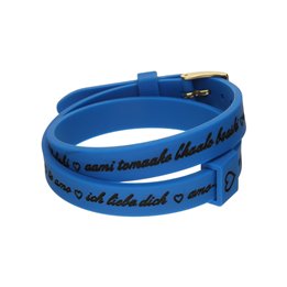 Il MEZZOMETRO Mod. I LOVE YOU GOLD BUCKLE EDITION - BLUE - Bracciale in silicone/silicone bracelet - WW.BMG1705 - Teknashop Ltd