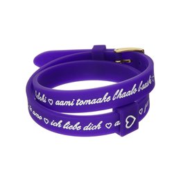 Il MEZZOMETRO Mod. I LOVE YOU GOLD BUCKLE EDITION - PURPLE - Bracciale in silicone/silicone bracelet - WW.BMG1707 - Teknashop Lt