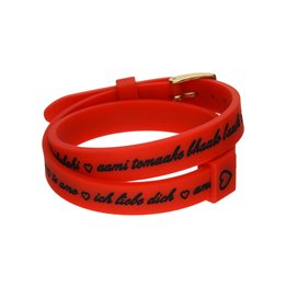 Il MEZZOMETRO Mod. I LOVE YOU GOLD BUCKLE EDITION - RED - Bracciale in silicone/silicone bracelet - WW.BMG1709 - Teknashop Ltd
