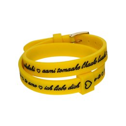 Il MEZZOMETRO Mod. I LOVE YOU GOLD BUCKLE EDITION - YELLOW - Bracciale in silicone/silicone bracelet - WW.BMG1711 - Teknashop Lt