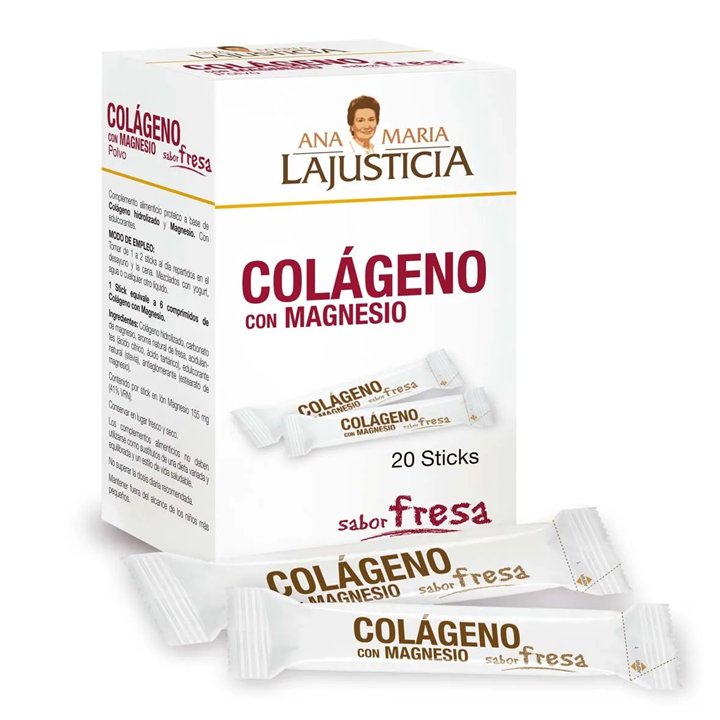 Ana María Lajusticia Colageno Con Magnesio Sabor Fresa 20stick 4g - unisex - Teknashop Ltd