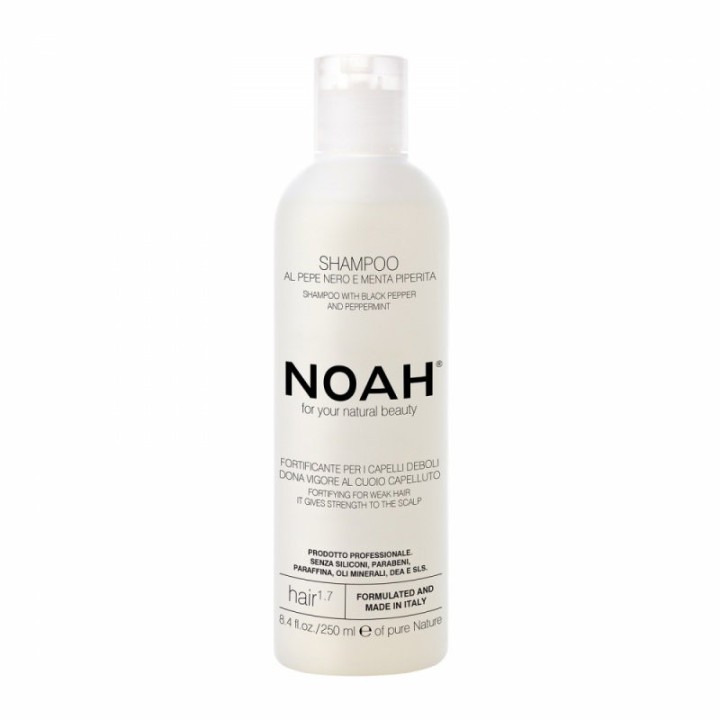 Noah, Natural, Black Pepper & Peppermint, Hair Shampoo, Fortifying, 250 ml - Teknashop Ltd