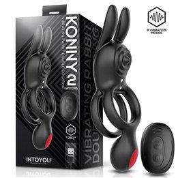 Konny Vibrating Rabbit Double Cockring with Remote - U-104 - Teknashop Ltd