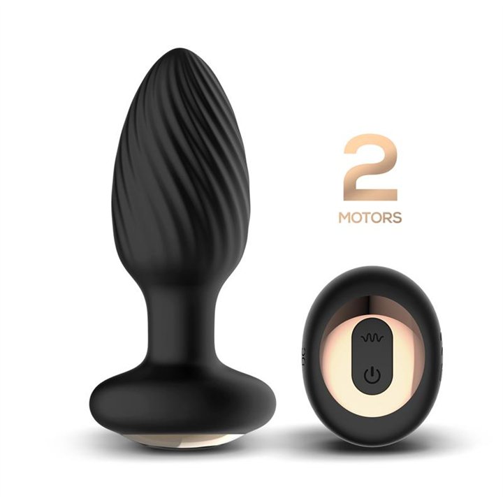 Drago Butt Plug Vibration, 360º Twister Movement and Remote Control - U-588 - Teknashop Ltd