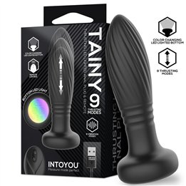 Tainy Thrusting Led Lighted Anal Plug with Remote Control - U-263 - Teknashop Ltd