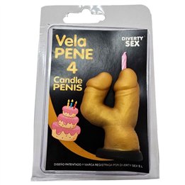 DIABLO PICANTE - PENIS CANDLE IN THE SHAPE OF THE NUMBER 4 GOLD COLOR - D-246299 - Teknashop Ltd