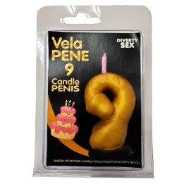 DIABLO PICANTE - PENIS CANDLE IN THE SHAPE OF THE NUMBER 0 GOLD COLOR - D-246304 - Teknashop Ltd