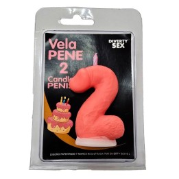 DIABLO PICANTE - PENIS CANDLE IN THE SHAPE OF THE NUMBER 2 PINK COLOR - D-246307 - Teknashop Ltd
