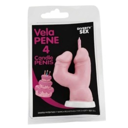 DIABLO PICANTE - PENIS CANDLE IN THE SHAPE OF THE NUMBER 4 PINK COLOR - D-246309 - Teknashop Ltd