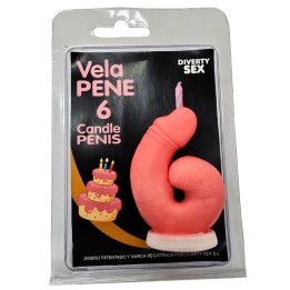 DIABLO PICANTE - PENIS CANDLE IN THE SHAPE OF THE NUMBER 6 PINK COLOR - D-246311 - Teknashop Ltd