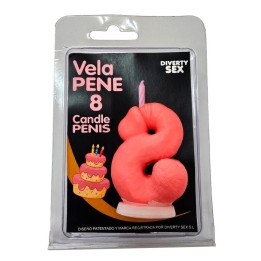 DIABLO PICANTE - PENIS CANDLE IN THE SHAPE OF THE NUMBER 8 PINK COLOR - D-246313 - Teknashop Ltd