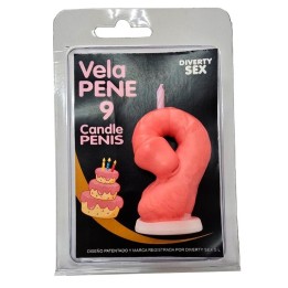 DIABLO PICANTE - PENIS CANDLE IN THE SHAPE OF THE NUMBER 9 PINK COLOR - D-246314 - Teknashop Ltd