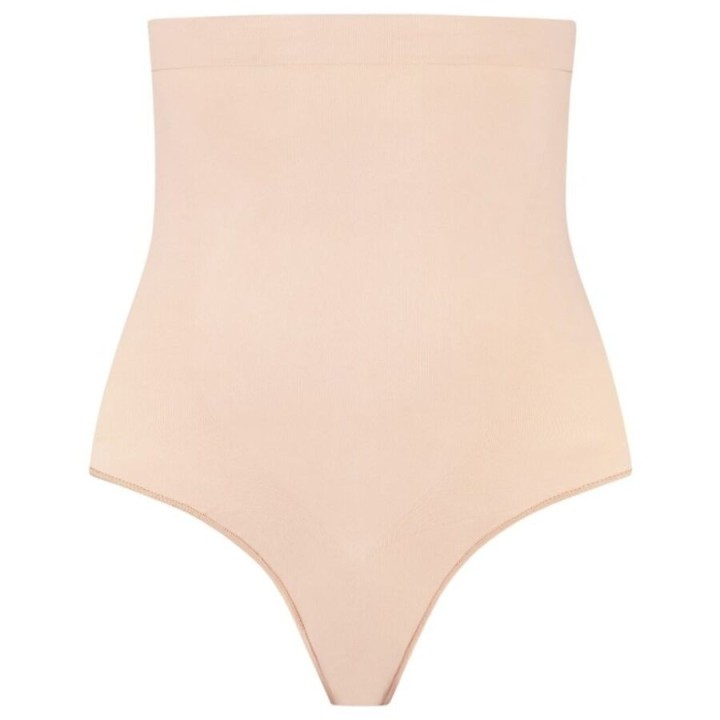 BYE-BRA - SOFT TOUCH SEAMLESS HIGH WAIST THONG BEIGE SIZE L - D-245494 - Teknashop Ltd