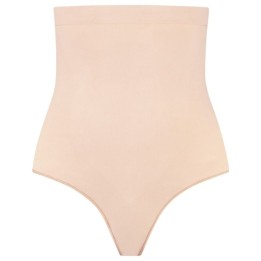 BYE-BRA - SOFT TOUCH SEAMLESS HIGH WAIST THONG BEIGE SIZE XXL - D-245496 - Teknashop Ltd