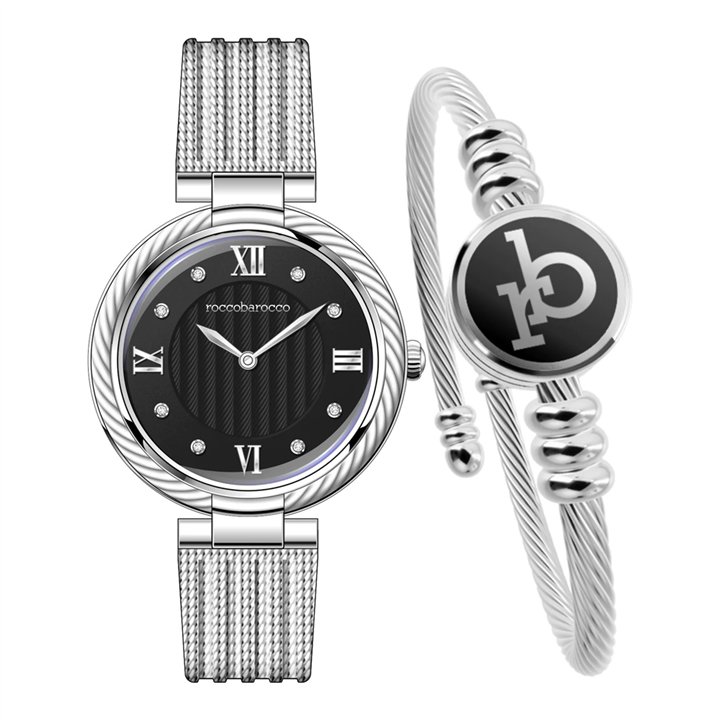 Roccobarocco RB.4469S-01M Ladies Watch and Bangle Set - RB.4469S-01M - Teknashop Ltd