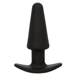CALEXOTICS - ROCK BOTTOM TAPERED ANAL PLUG 10 VIBRACIONES SILICONE BLACK - D-241434 - Teknashop Ltd