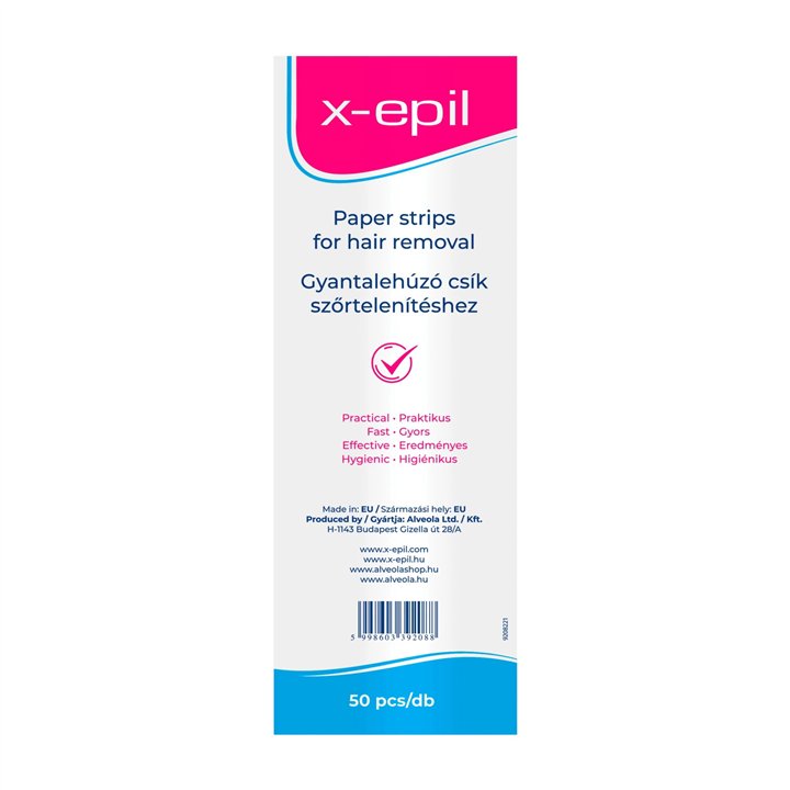 X-Epil, X-Epil, Silky Finish, Hair Removal Wax Strips, 50 pcs - Teknashop Ltd