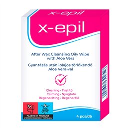X-Epil, After Waxing Oily Wipes, Cleansing Wipes, 4 pcs - Teknashop Ltd