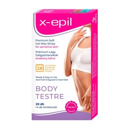 X-Epil, Premium Soft, Silky Finish, Hair Removal Wax Strips, 20 pcs - Teknashop Ltd