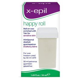 X-Epil, Happy Roll, Talc, Silky Finish, Depilatory Wax, Body, 50 ml - Teknashop Ltd