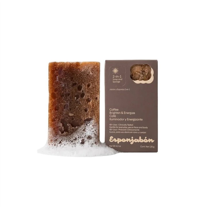 Esponjabon, Coffee, Sebum-Regulating, Soap & Sponge 2-In-1, 120 g - Teknashop Ltd
