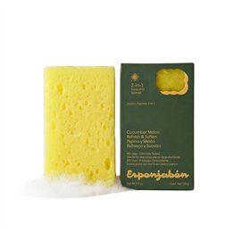 Esponjabon, Cucumber Melon, Refreshing & Softening, Soap & Sponge 2-In-1, For Face & Body, 120 g - Teknashop Ltd