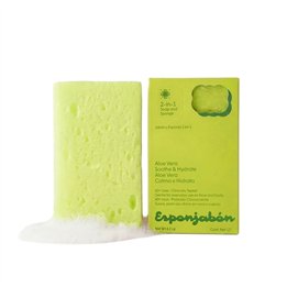 Esponjabon, Aloe Vera, Hydrating & Soothing, Soap & Sponge 2-In-1, For Face & Body, 120 g - Teknashop Ltd