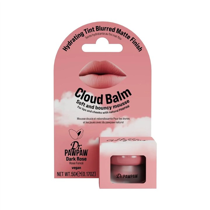 Dr. PawPaw, Cloud Balm, Matte & Smoothing, Cream Blush, Dark Rose, 5 g - Teknashop Ltd