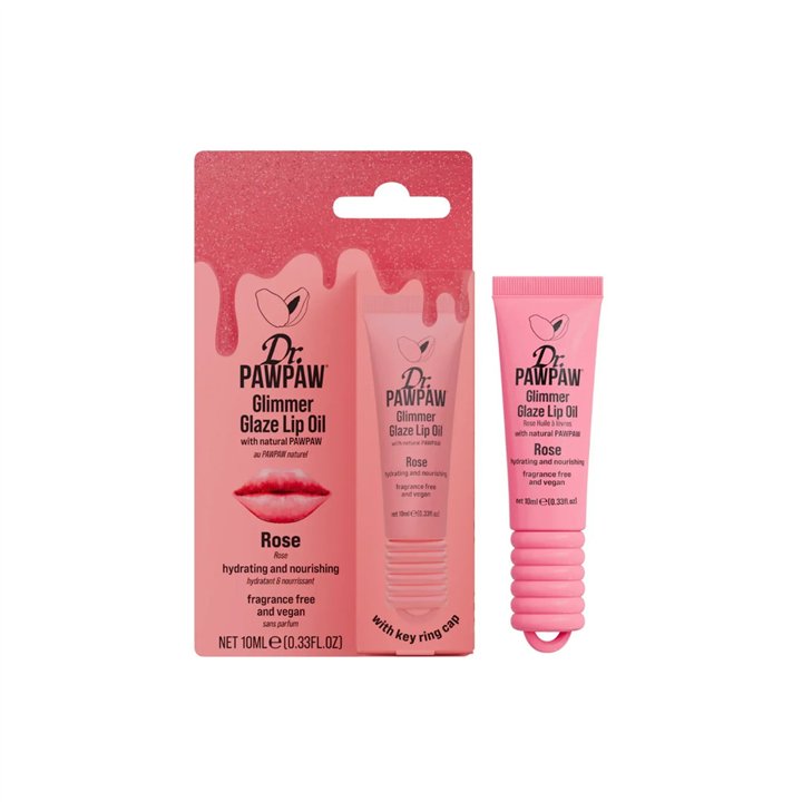 Dr. PawPaw, Glimmer Glaze, Glow & Hydrating, Lip Oil, Rose, 10 ml - Teknashop Ltd