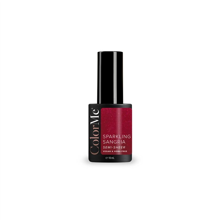 ColorMe Cosmetics, Sparkling Sangria, Semi-Sheer, Semi-Permanent Nail Polish, Translucent, 10 ml - Teknashop Ltd