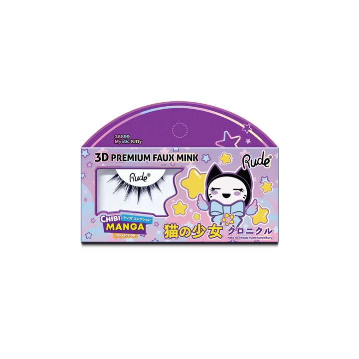 Rude Cosmetics, Chibi Manga Faux Mink - Mystic Kitty, False Eyelashes - Teknashop Ltd