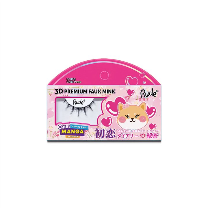 Rude Cosmetics, Chibi Manga Faux Mink - Chibi Paws, False Eyelashes - Teknashop Ltd