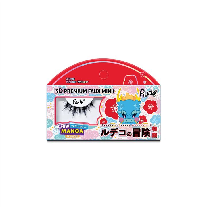 Rude Cosmetics, Chibi Manga Faux Mink - Whisker Whisper, False Eyelashes - Teknashop Ltd