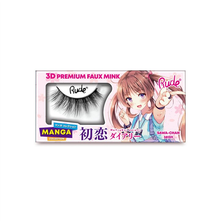Rude Cosmetics, Chibi Manga Faux Mink - Sawa-Chan, False Eyelashes - Teknashop Ltd