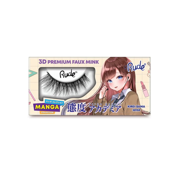 Rude Cosmetics, Chibi Manga Faux Mink - Kirei-Sama, False Eyelashes - Teknashop Ltd