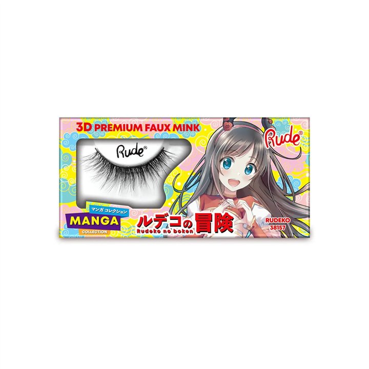 Rude Cosmetics, Chibi Manga Faux Mink - Rudeko, False Eyelashes - Teknashop Ltd