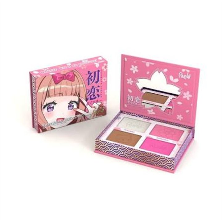 Rude Cosmetics, Sweetheart Sawa-Chan, Multi-use, Face Palette, 4 Shades - Teknashop Ltd