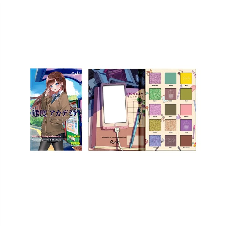 Rude Cosmetics, Attitude Academia, Eyeshadow Palette, 15 Shades - Teknashop Ltd
