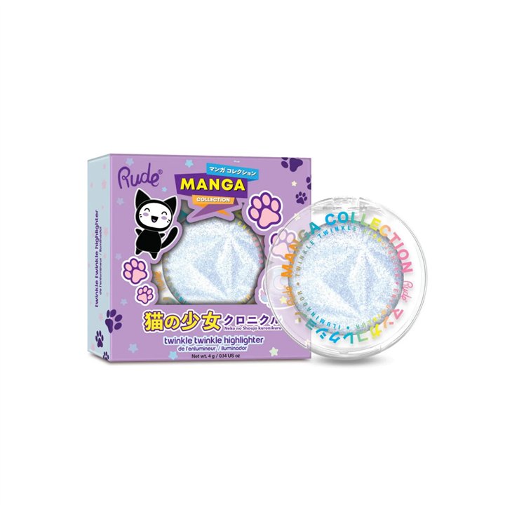 Rude Cosmetics, Twinkle Twinkle, Illuminating, Highlighter Palette, Neko-Chan's Paws, 4 g - Teknashop Ltd